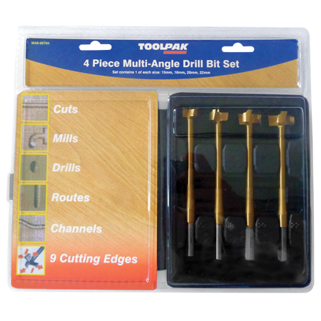 Multi-Angle Drill Bit Set 4 Piece Toolpak